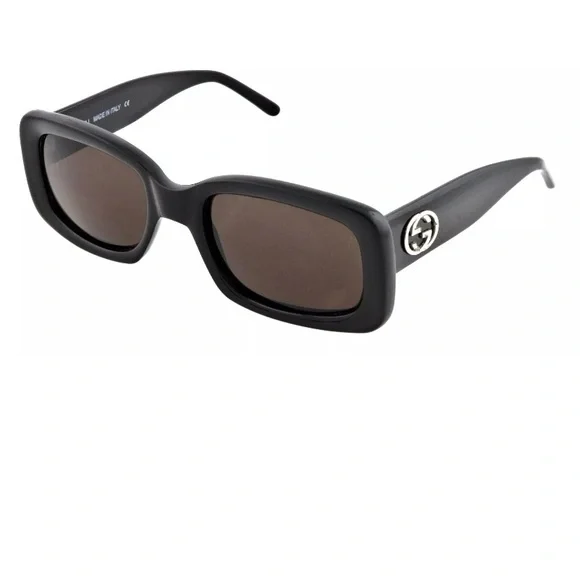 NEW GUCCI RECTANGULAR BLACK SUNGLASSES. GG2407/S807 51 mm. Unisex. MADE IN ITALY - Picture 1 of 8